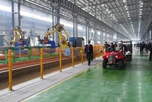 PM Modi on a visit to the Modern Coach Factory, Rae Bareli.