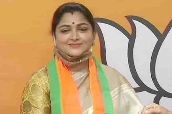 Khushboo Sundar after joining the BJP (Twitter)