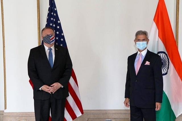 Minister of External Affairs S Jaishankar with US Secretary of State Mike Pompeo, left.