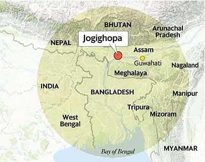Location of Jogighopa in a map. 
