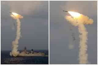 BrahMos Missile being launched from INS Chennai (Twitter)