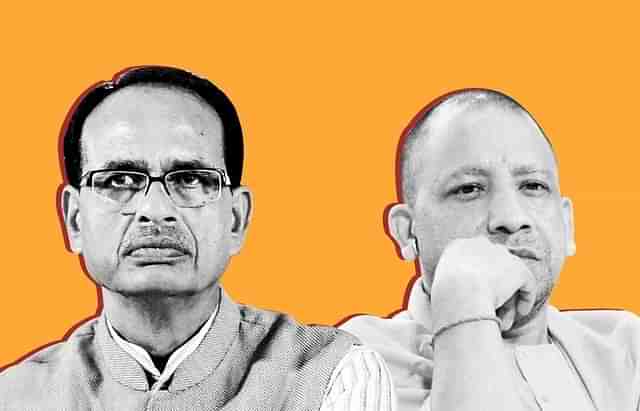 Uttar Pradesh Chief Minister Yogi Adityanath and Madhya Pradesh Chief Minister Shivraj Singh Chouhan.