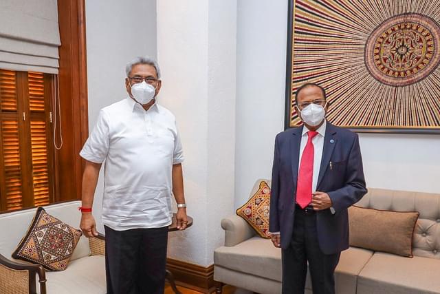 Sri Lankan President Gotabaya Rajapaksha, left, and National Security Adviser Ajit Doval.