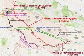 Alignment of Ganga Expressway and other expressway projects in UP