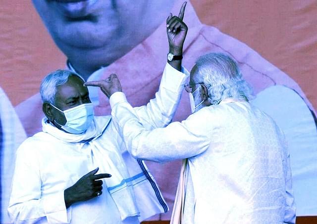 Bihar Chief Minister Nitish Kumar and Prime Minister Narendra Modi.&nbsp;