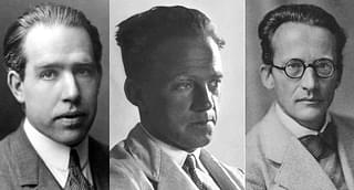 Not just Schrodinger (right) but also physicists Niels Bohr and Werner Heisenberg (left to right) showed interest in Eastern ‘philosophy’.