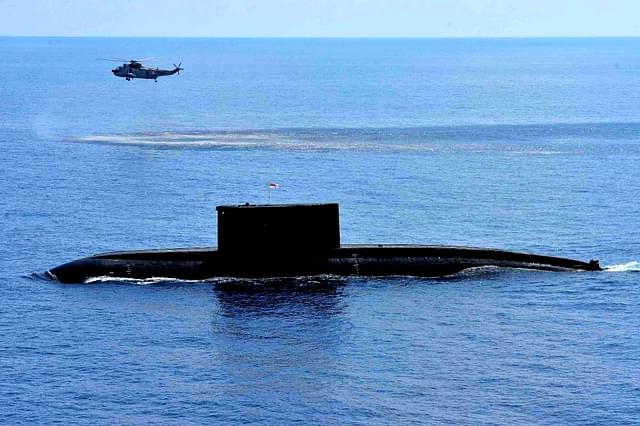 Indian submarine at Malabar 2020. (JMSDF/Twitter)