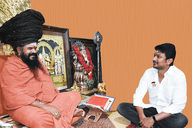 Udhayanidhi Stalin at the Dharmapuram Adhinam.