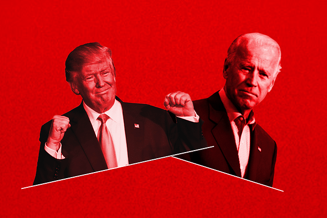 President Joe Biden (R) and former President Donald Trump (L)