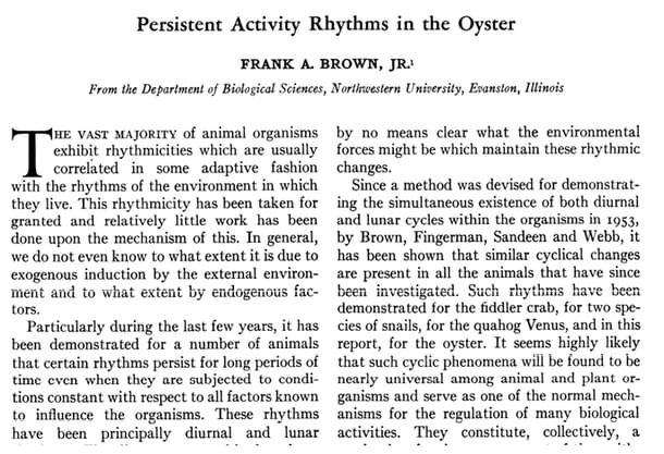 Dr. Frank A Brown’s paper