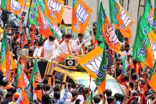 RR Nagar MLA Muniratna at a rally.