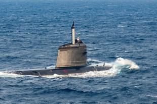 INS Khanderi participating in Malabar 2020. 