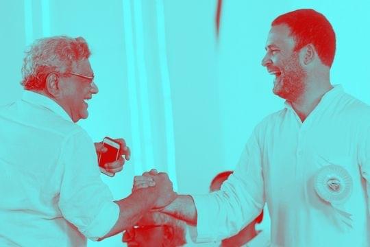 CPI (M) General Secretary Sitaram Yechury with Congress Rahul Gandhi.