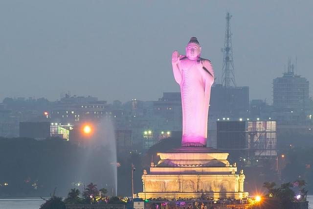Hyderabad's iconic Buddha statue (wikimedia)