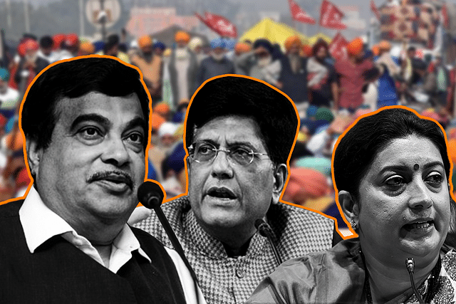 Union Ministers Nitin Gadkari, Piyush Goyal, and Smriti Irani 