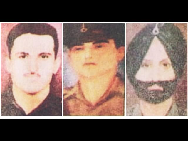 (From Left to Right) Capture Karam Singh, 2nd Lt H P Nayyar, Maj Tirath Singh SM
