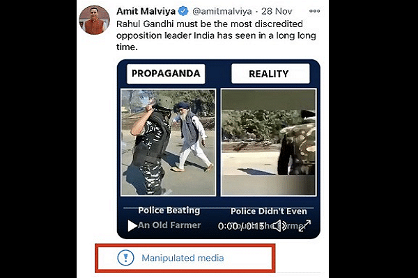 Amit Malviya's tweet fact checked by Twitter