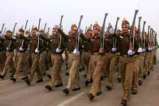 Delhi Police officers march during Republic Day in 2009.&nbsp; (Wikipedia)