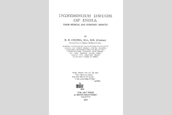 Figure 19. Indigenous Drugs of India by R N Chopra, Published 1933