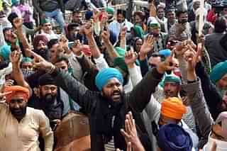Farmers protest against new laws.