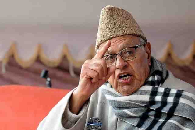 
Farooq Abdullah addresses supporters during an 
election rally. Photo credit: ROUF BHAT/AFP/GettyImages

