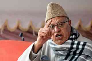 
Farooq Abdullah addresses supporters during an 
election rally. Photo credit: ROUF BHAT/AFP/GettyImages

