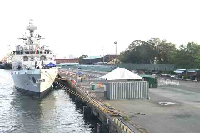 INS Kiltan at a port in Vietnamese capital (Pic Via Twitter)