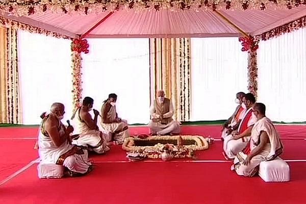 PM Modi performing Bhoomi Pujan (ANI)