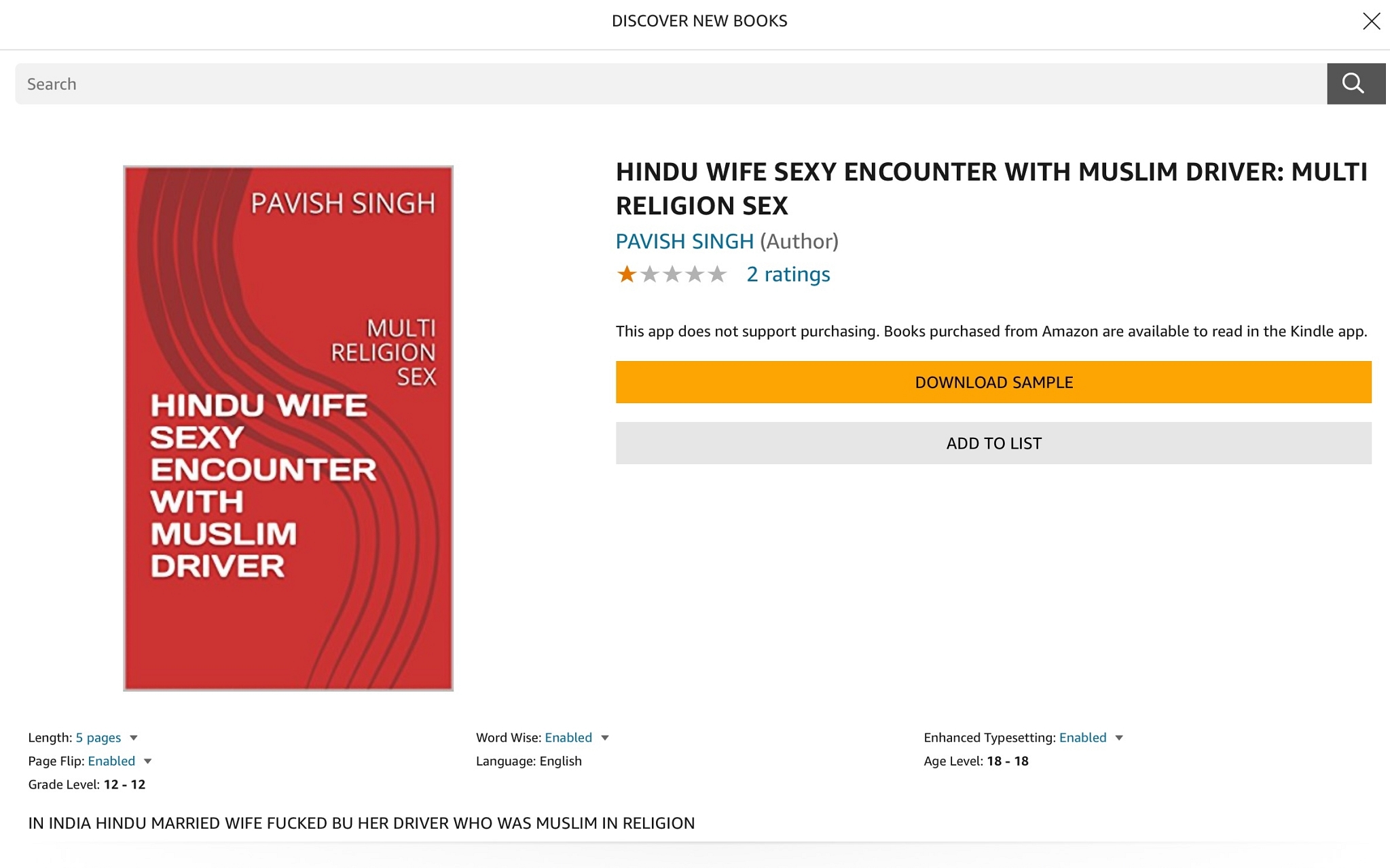 On Kindle Store, A Sea Of Pornographic And Rape Fantasy Books Featuring  Hindu Women And Muslim Men