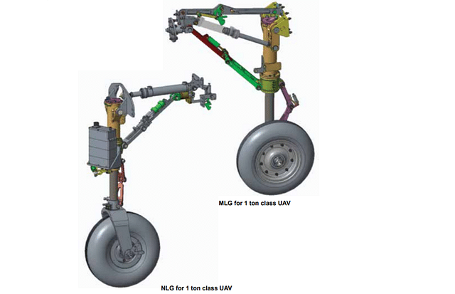 Main and nose landing gears for 1 tonne class UAV. (Technology Focus/DRDO)