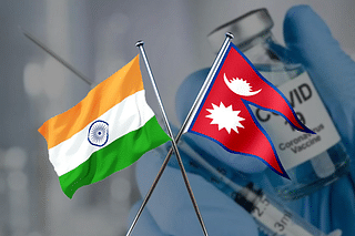 Indian and Nepali flags.