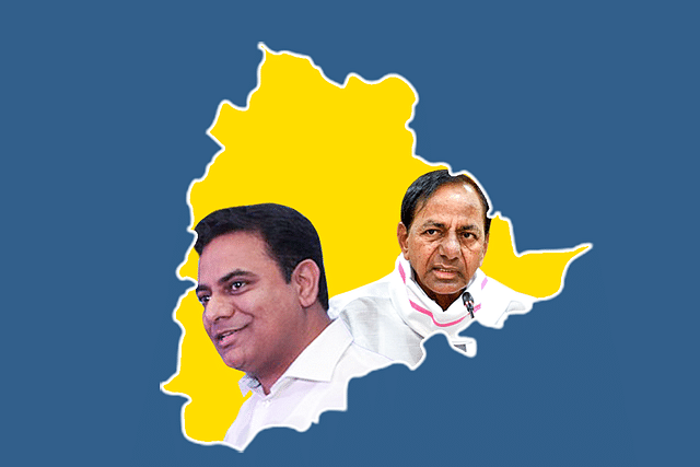 KT Rama Rao and father KCR.