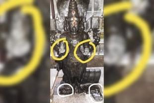 The vandalised idol of Lord Subrahmanya. Credit: Twitter/@RNagothu