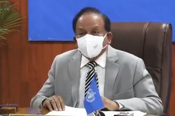 Dr Harsh Vardhan chaired the WHO Executive Board meet (Pic Via Twitter)