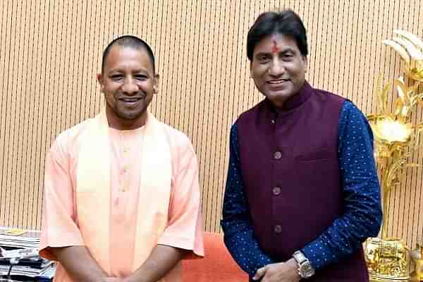 Raju Srivastav with Yogi Adityanath