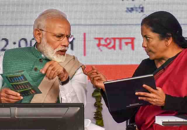 Prime Minister Narendra Modi with Finance Minister Nirmala Sitharaman.