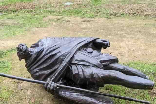 Mahatma Gandhi statue was vandalised in Davis, California on Thursday (Source: Change.org)