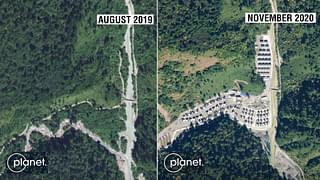 Satellite images showing the construction of a Chinese village in Indian territory.&nbsp;