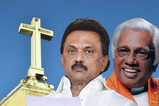DMK president M K Stalin gets church support for assembly elections. 
