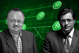 Former chief executive officer of Broadcast Audience Research Council Partho Dasgupta and Republic TV owner Arnab Goswami.