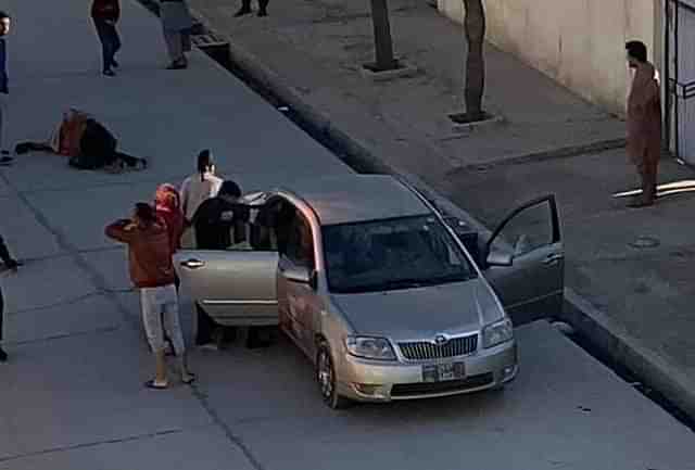 The ambushed vehicle in Kabul (Afghanistan Times)
