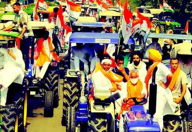 Congress’ Kisan Aakrosh Tractor Rally. (@INCOverseasUAE/Twitter)