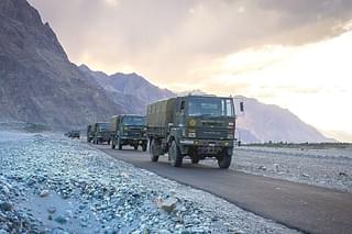 An Indian Army convoy in Ladakh. 