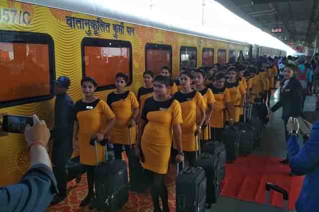 Tejas Express is India’s first private train run by subsidiary IRCTC (representative image) (Source: @Ottayann/Twitter)&nbsp;