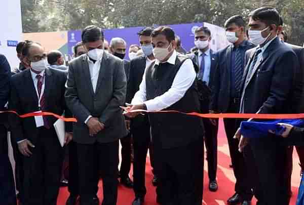 Union Transport Minister Nitin Gadkari inaugurating the 'Go Electric' campaign.