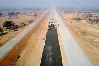 Construction underway in Package 4 of the Bundelkhand Expressway. (UPEIDA)