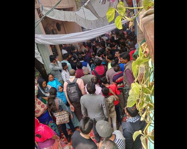 Outside Rinku Sharma’s house on 12 February 