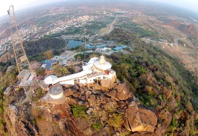 Maa Bamleshwari temple - aerial view.