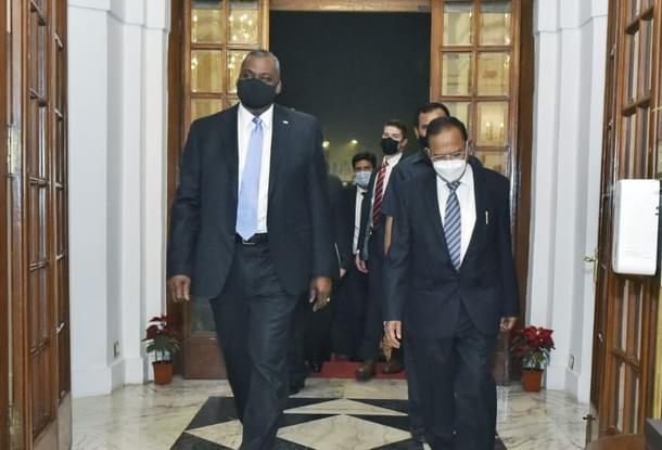 US Secretary of Defense Lloyd Austin and National Security Advisor Ajit Doval. 
