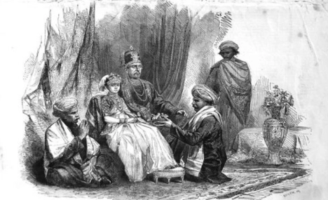 Gowramma and her father soon after they arrived in London. ( Credit: Illustrated London News)